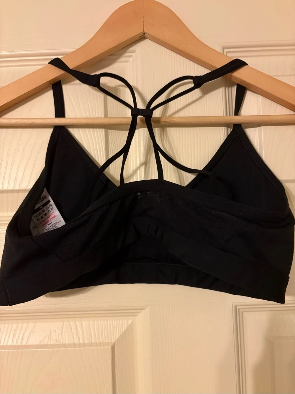 Gymshark Black Strappy V-Neck Sports Bra